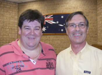 Parramatta president David Banks with Ed Pearce. David is also editor of the Australian Orchid Review.