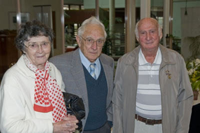 Ruth and Jim Rae, with Len Hutchings